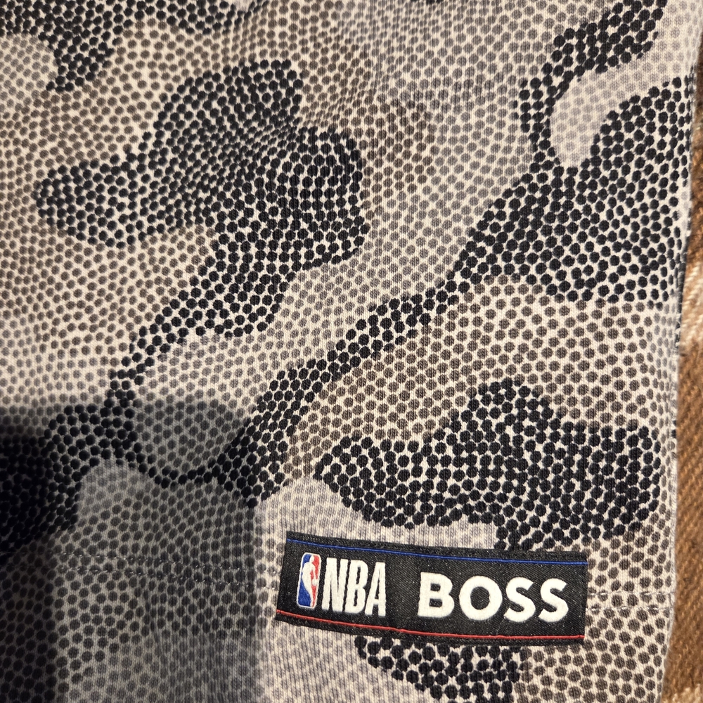 NBA BOSS Camo Athletic Shorts in Black and Gray